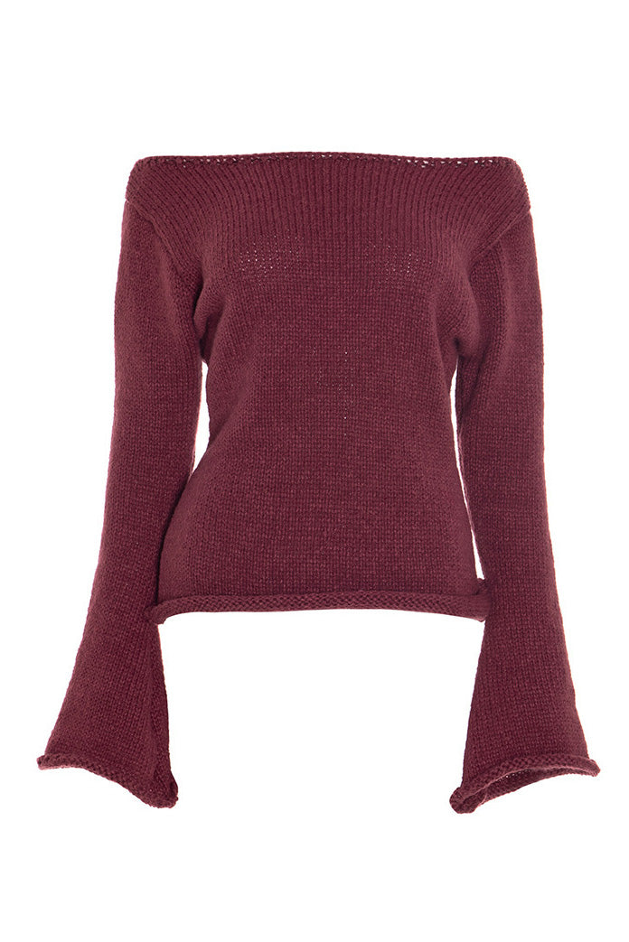 Off Shoulder Knitted Sweater Lavish Daily