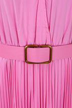Long Sleeve High-Waist Pleated Midi Dress Lavish Daily
