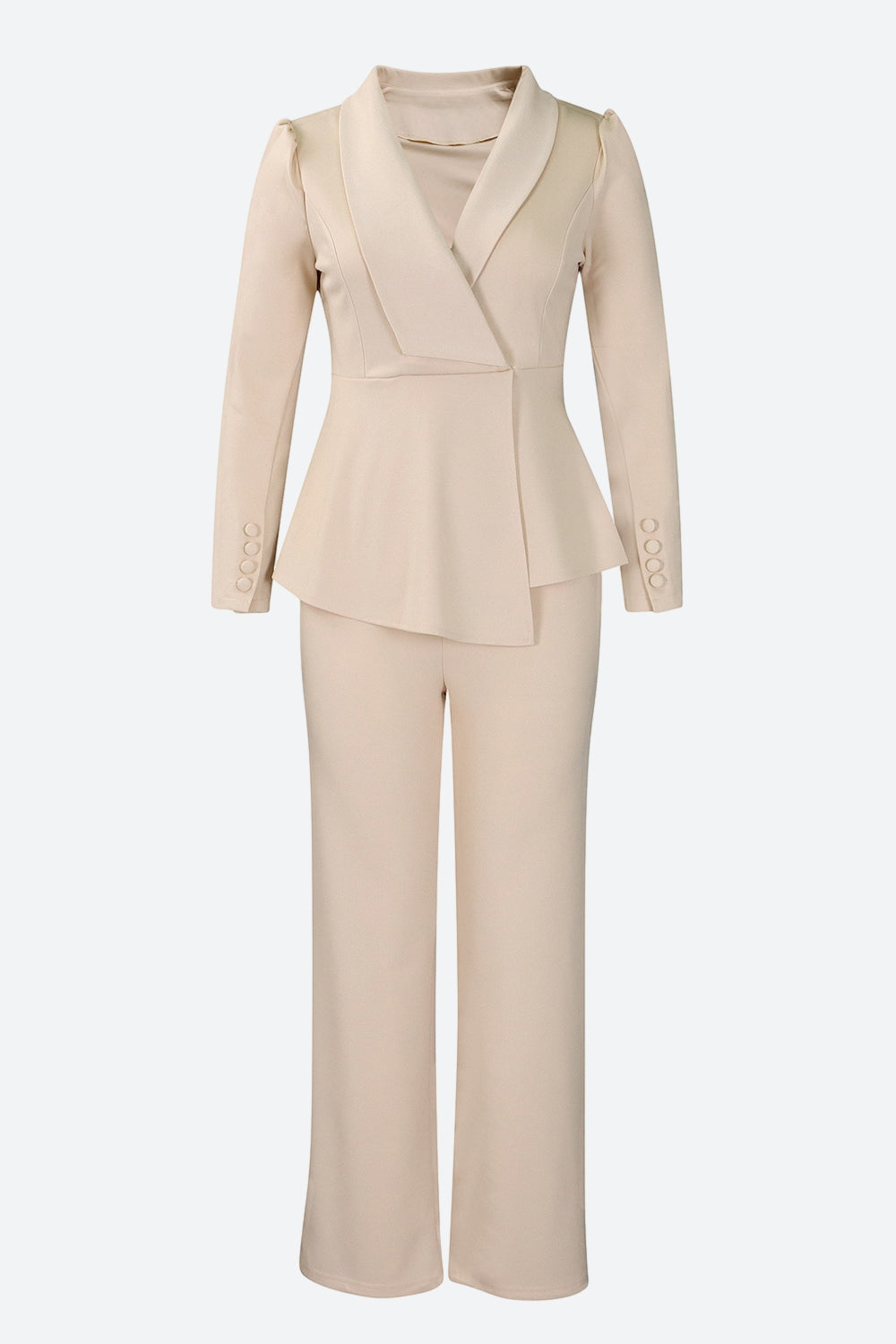 Lapel Blazer & Pants Set Lavish Daily