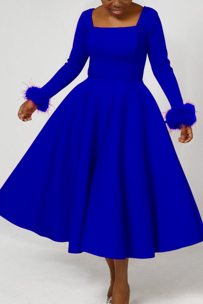 Long Sleeve Square Neck Maxi Dresses Lavish Daily