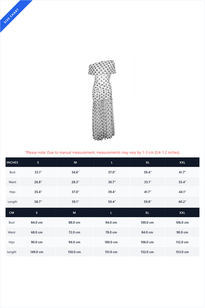 Polka Dot Off-Shoulder Slit Maxi Dress Lavish Daily