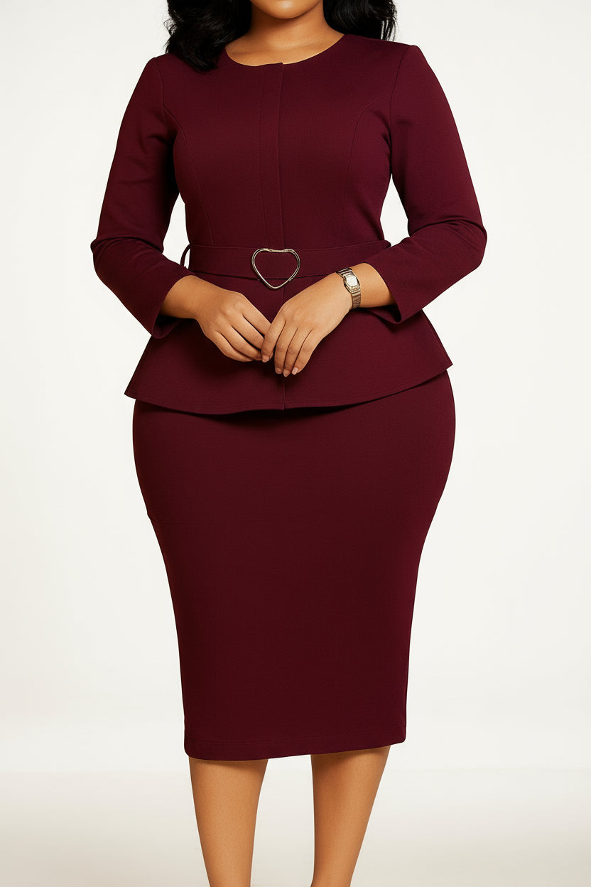 Round Neck Elegant Pencil Dress Lavish Daily