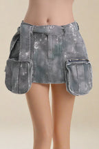 Camouflage Slim Patchwork Pocket Cargo Skirt Lavish Daily