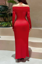 Off-Shoulder Mesh Cutout Bodycon Dress Lavish Daily