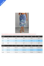 Plus Size Floral Patchwork Denim Skirt Lavish Daily
