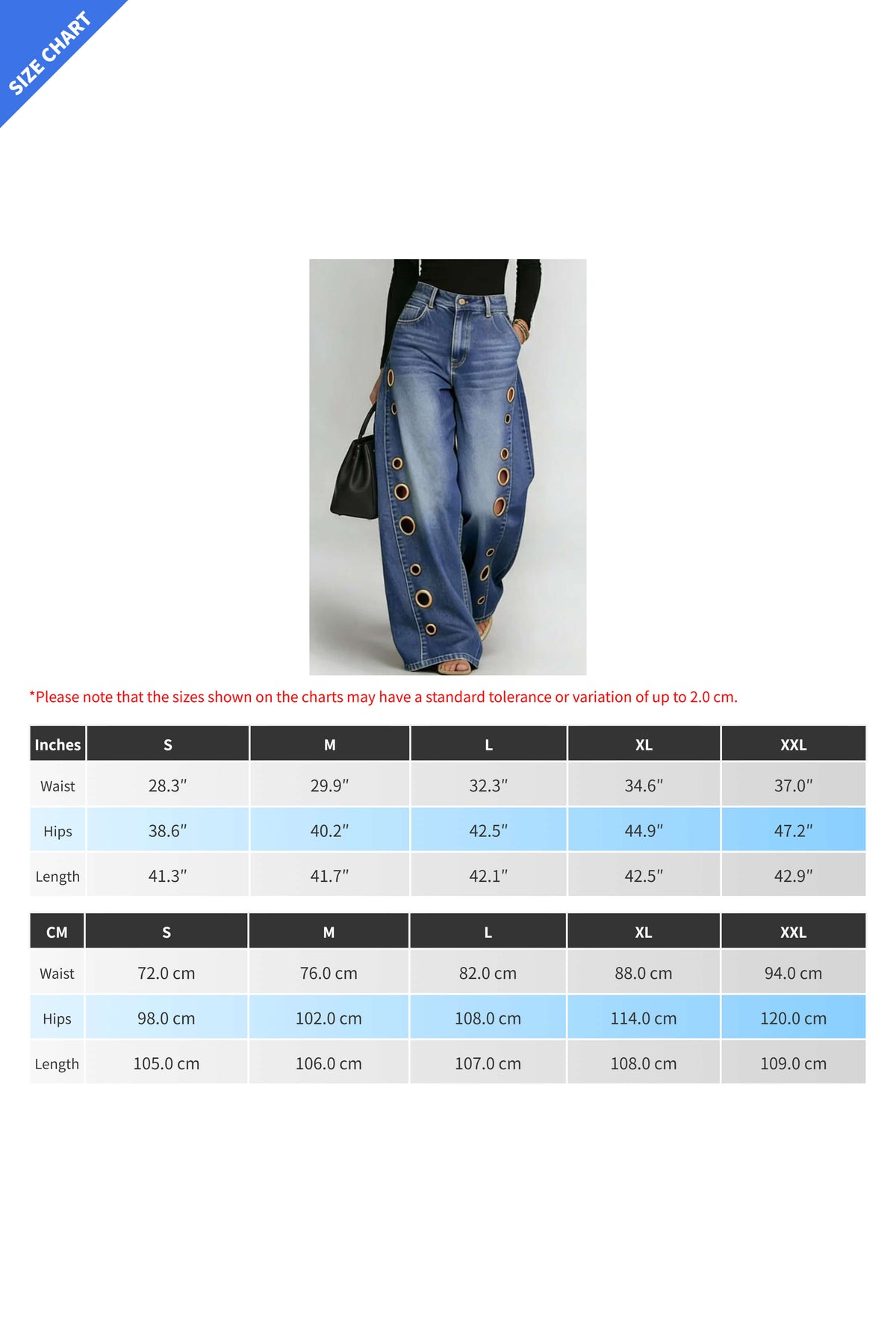 Statement Grommet Wide Leg Jeans Lavish Daily