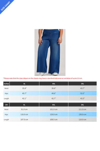 Curvy High-Stretch Wide Leg Pull-On Jeans Lavish Daily