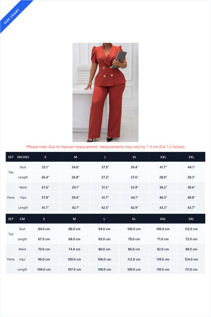 Double Breasted Blazer & Pants Matching Set Lavish Daily