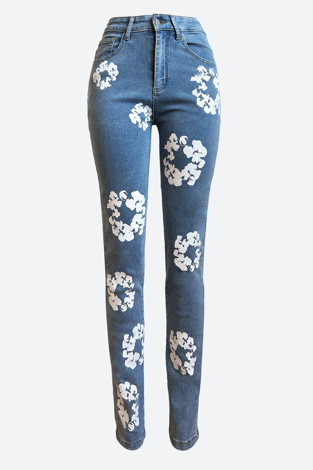 Flower Print Jeans Lavish Daily