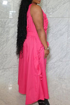 Tie-Strap Sleeveless Ruffled Maxi Dress Lavish Daily