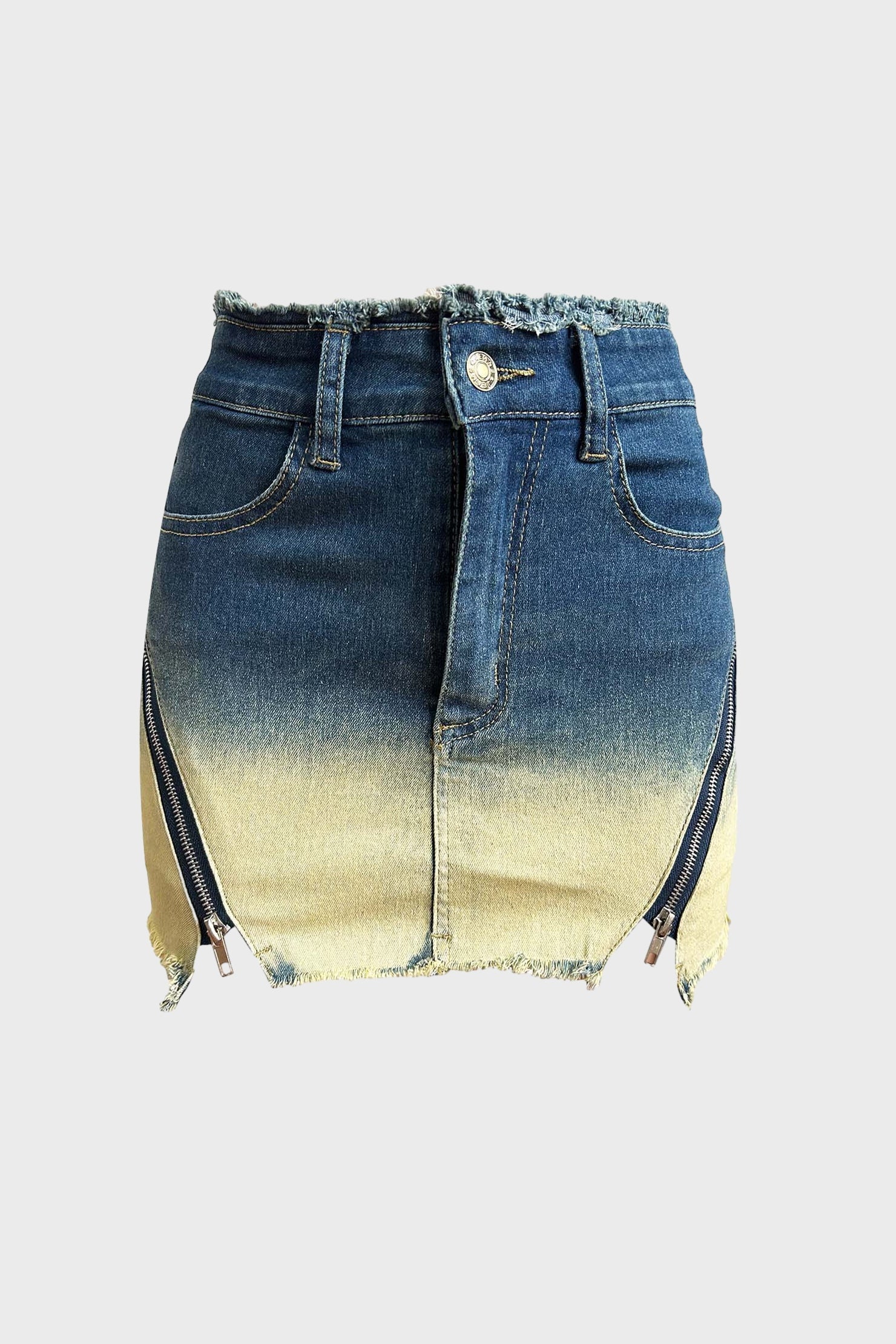 Vintage High Stretch Denim Skirts Lavish Daily