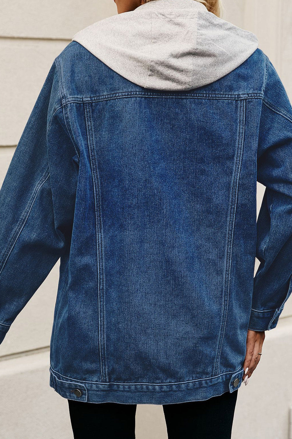 Denim Jacket with Detachable Hood Lavish Daily