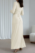Long Sleeve Knot Detail Maxi Dress Lavish Daily