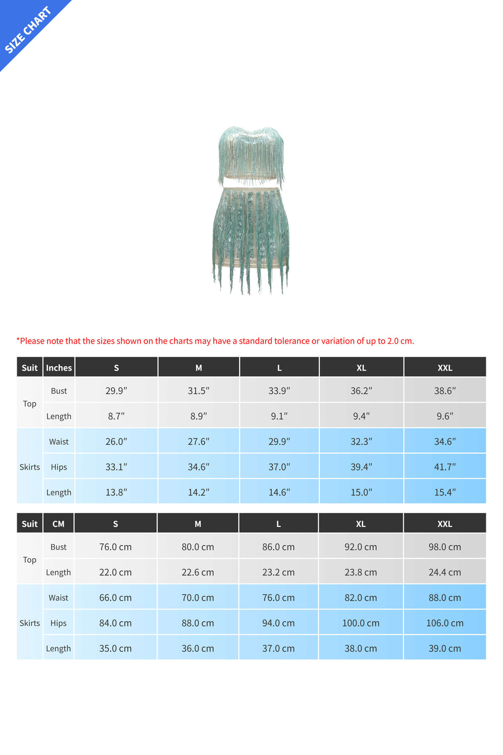 Strapless Top & Fringe Skirt Set Lavish Daily