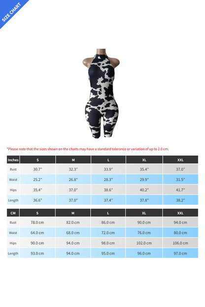 Backless Animal Print Biker Romper Lavish Daily