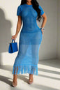 Fringed Crochet Maxi Dress Lavish Daily