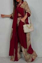 Colorblock Loose Shirt & Pants Set Lavish Daily