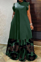 Maxi Dress With Ruffle Sleeve Lavish Daily