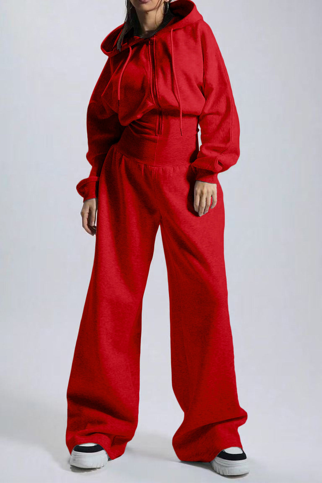Hooded Drawstring Wide Leg Jumpsuit Lavish Daily
