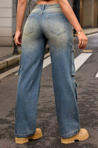 Washed Street Cargo Jeans Lavish Daily