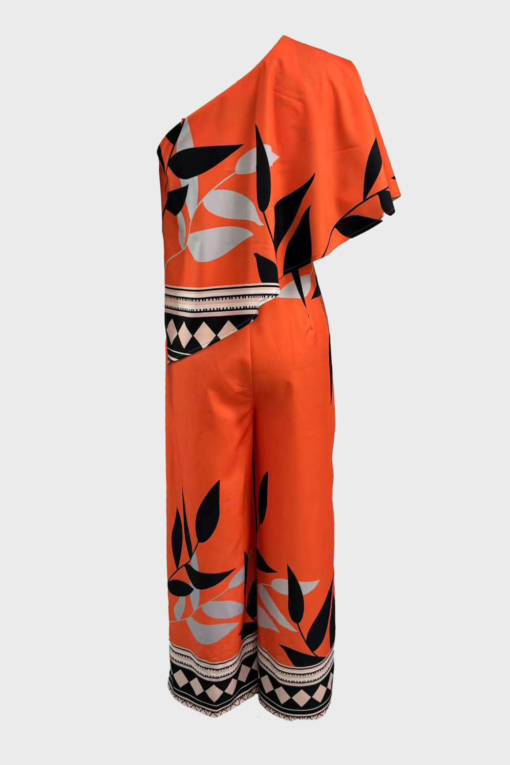 Printed Irregular Wide-leg Jumpsuit Lavish Daily