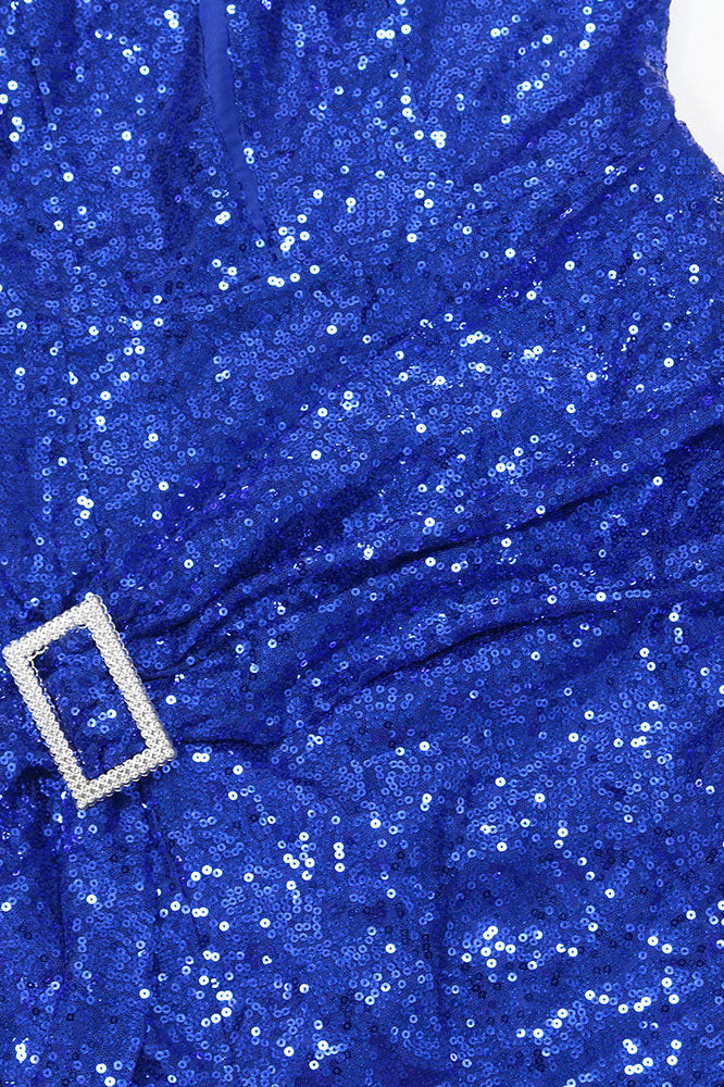 Off-the-Shoulder Sequins Prom Dress Long Slit Lavish Daily