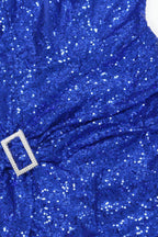 Off-the-Shoulder Sequins Prom Dress Long Slit Lavish Daily
