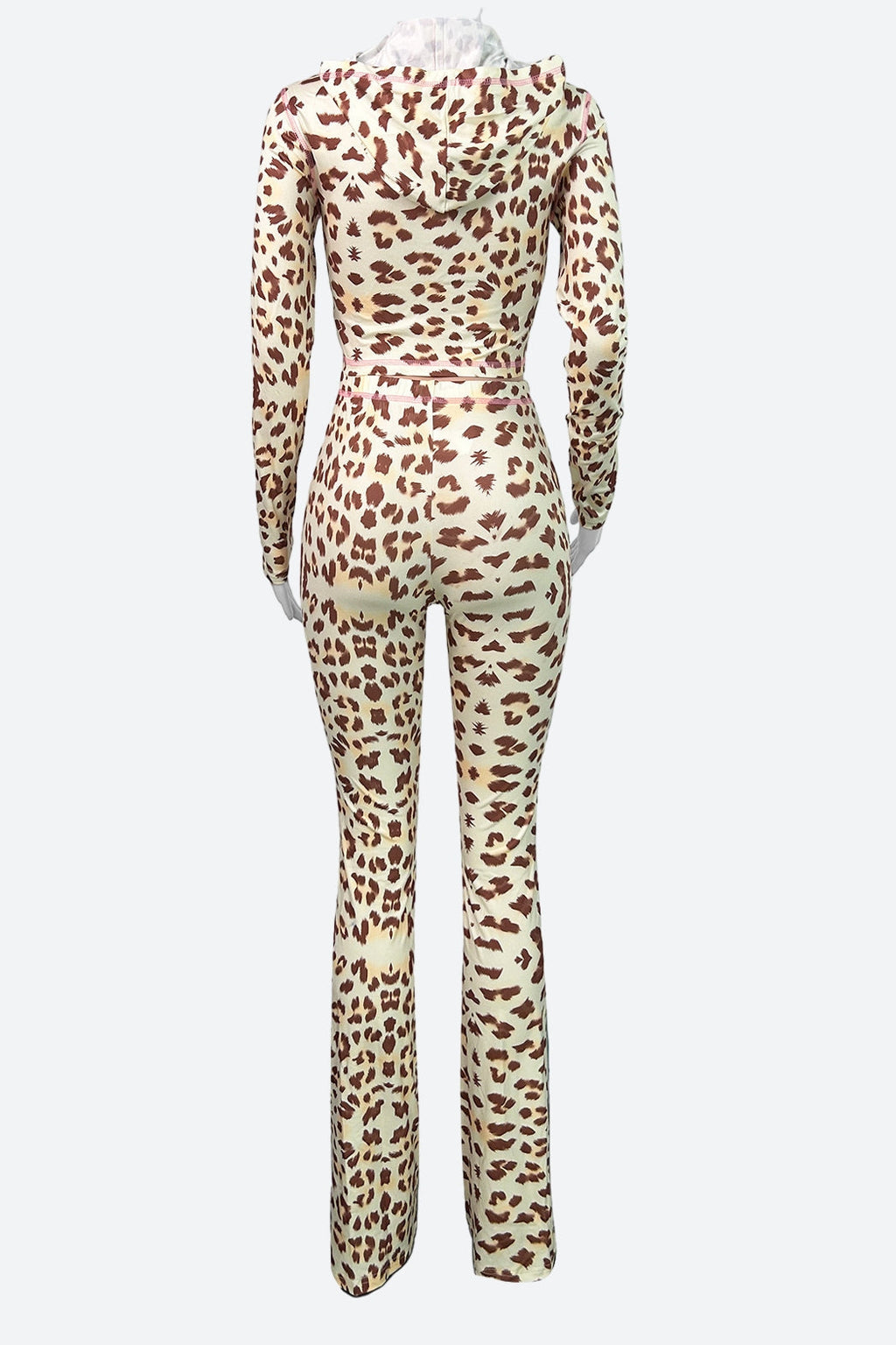 Leopard Print Zipper Jacket And Flared Pants Lavish Daily