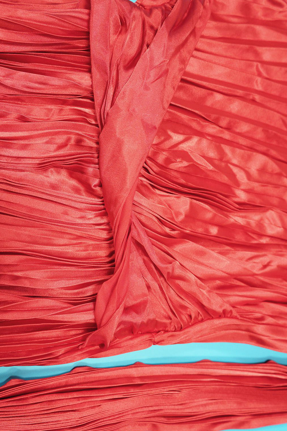 Red One-Shoulder Pleated Maxi Dress Lavish Daily