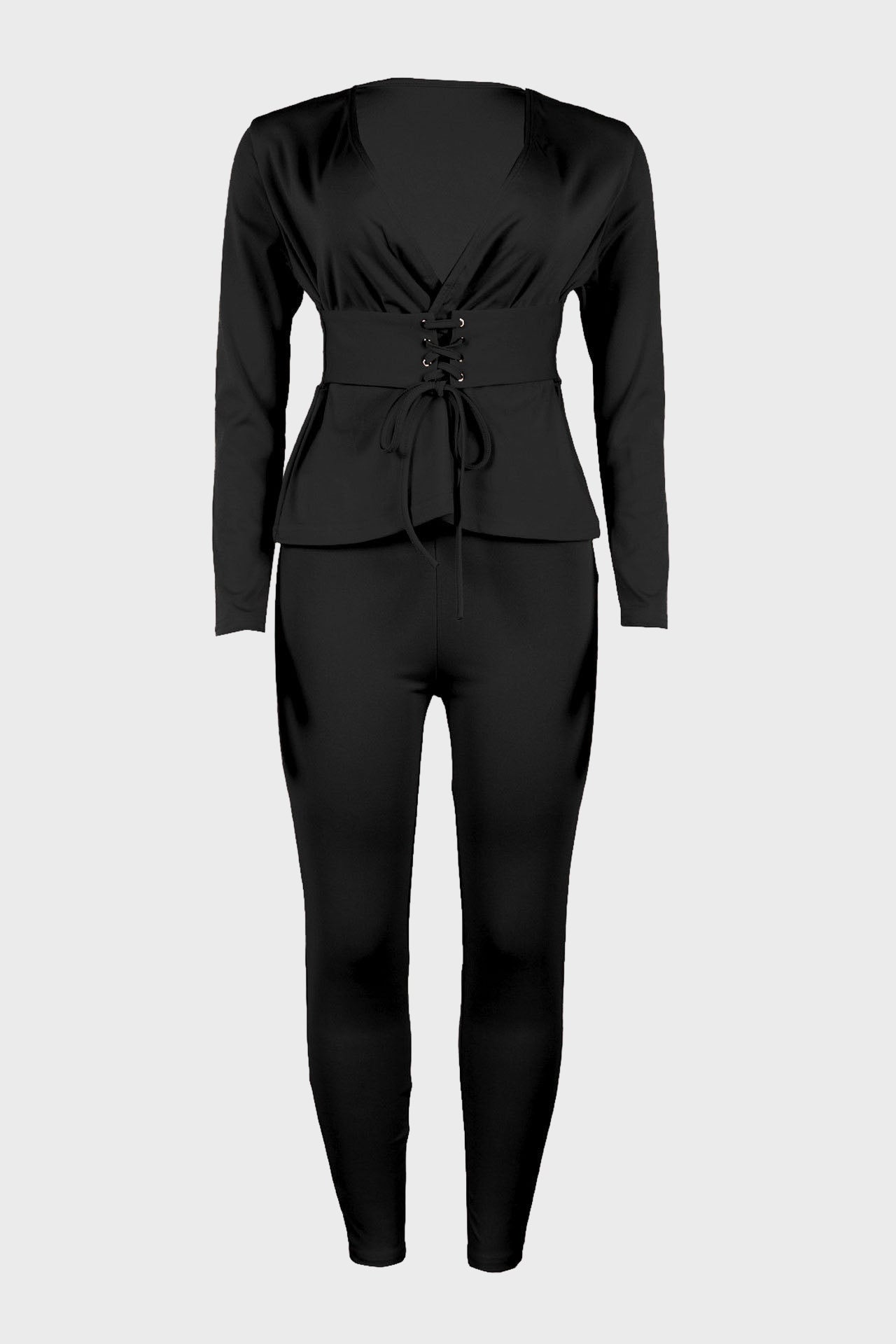 Deep V Neck Long Sleeve Two Pieces Lavish Daily