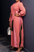 Long-Sleeved Top Elegant Pleated Dress Lavish Daily