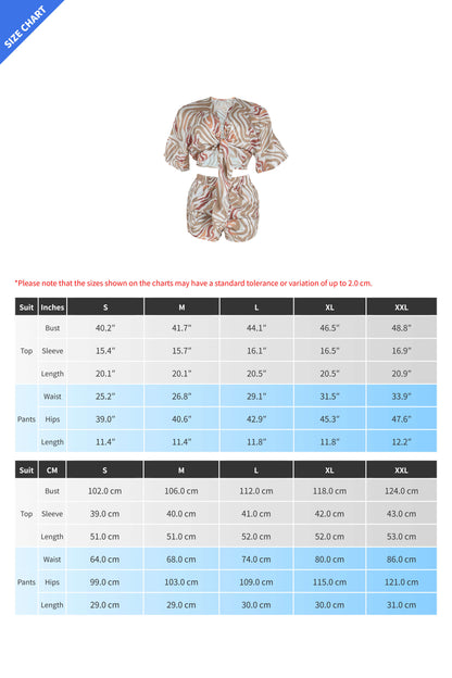 Printed Batwing Sleeve Loose Two-Piece Set Lavish Daily
