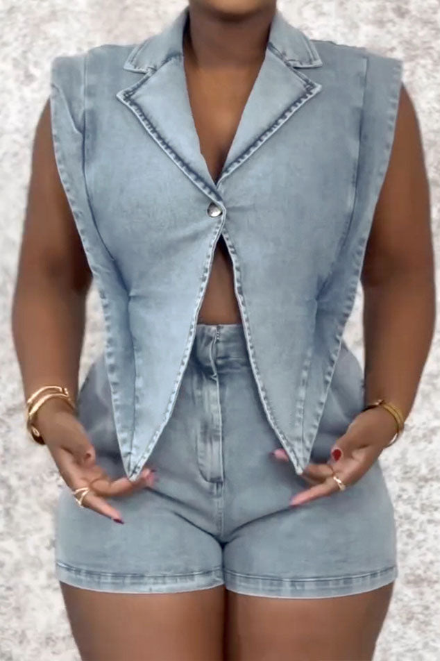 Denim Romper Lavish Daily