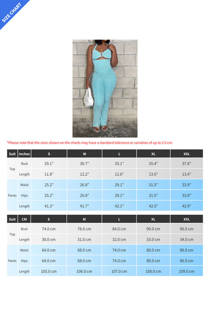 Jacquard Stripe 2-Piece Set with Crop Top & Pants Lavish Daily