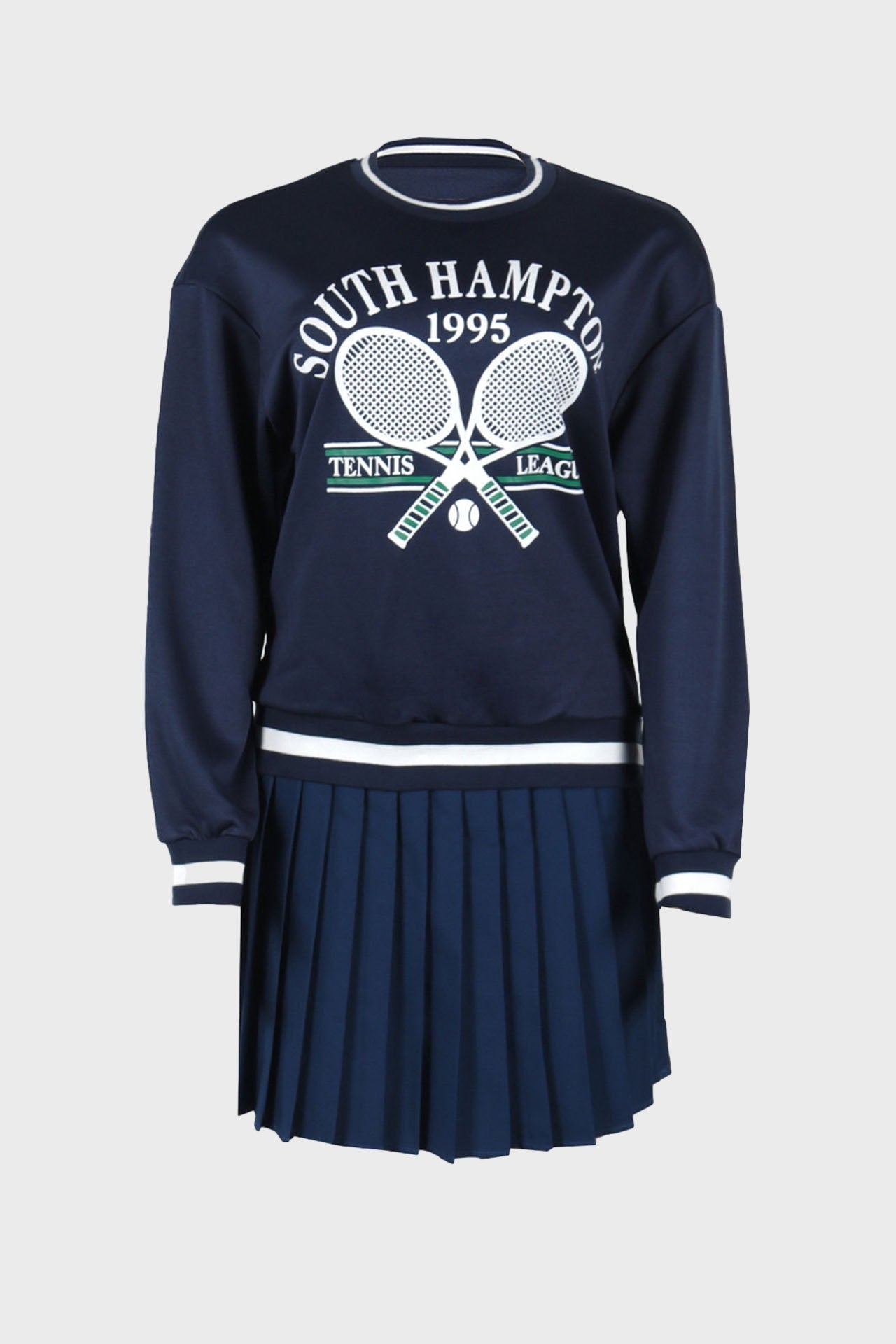 Tennis Letter Print A-line Pleated Skirt Sets Lavish Daily