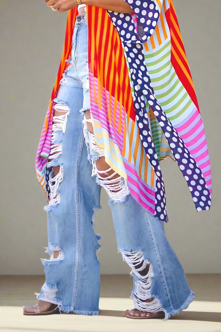 Chic Ripped Straight Leg Jeans Lavish Daily