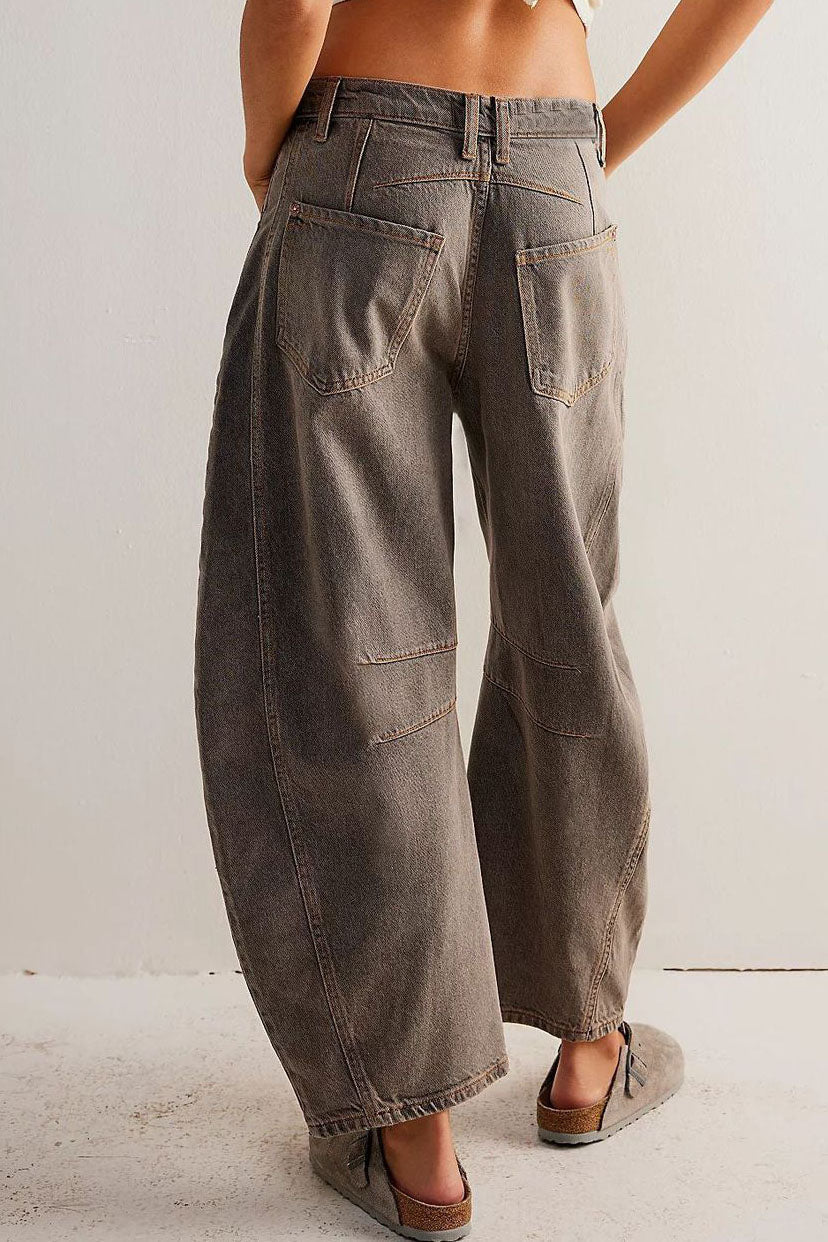 Mid Rise Barrel Jeans Lavish Daily