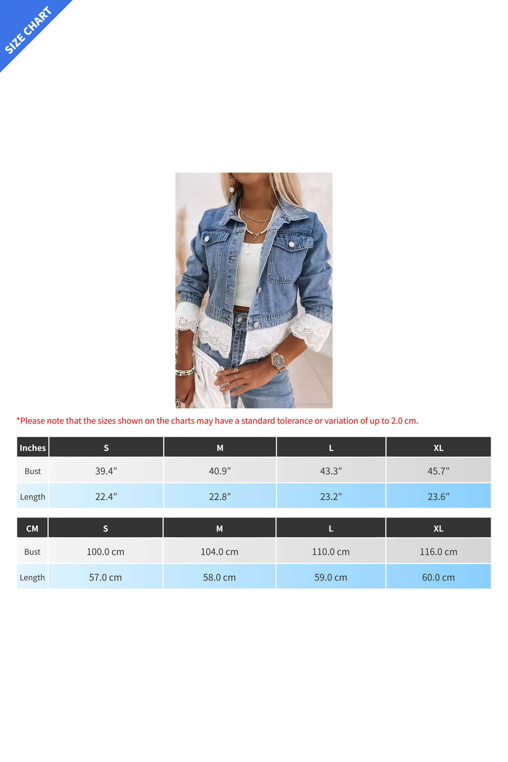 Lace Stitching Fashion Denim Jacket Lavish Daily