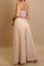 Stretch Tube Top Vest and Wide Leg Pants Set Lavish Daily