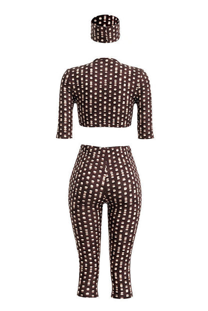 Abstract Print U-Bar Capri Set Lavish Daily