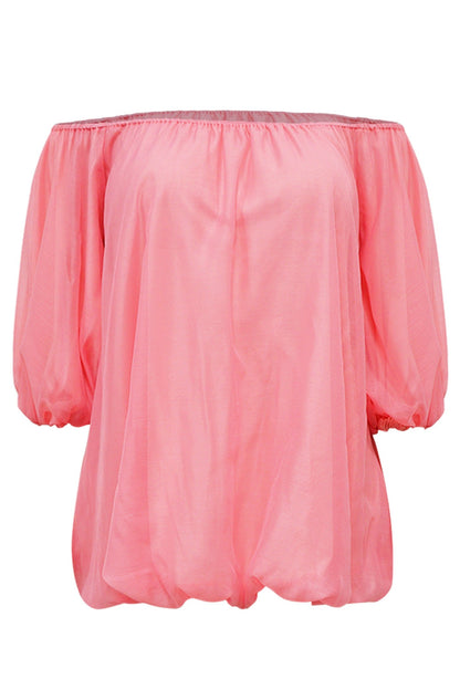 Plus Size Off-Shoulder Organza Babydoll Dress LavishDaily