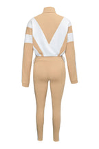 Sporty Color Block 2-Piece Tracksuit Lavish Daily