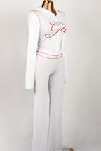 Solid Color 2-Piece Long Sleeve Set Lavish Daily