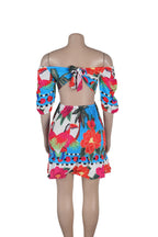 Floral Print Backless Cutout Mini Dresses Lavish Daily