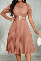 A-Line Pleated Dress Lavish Daily