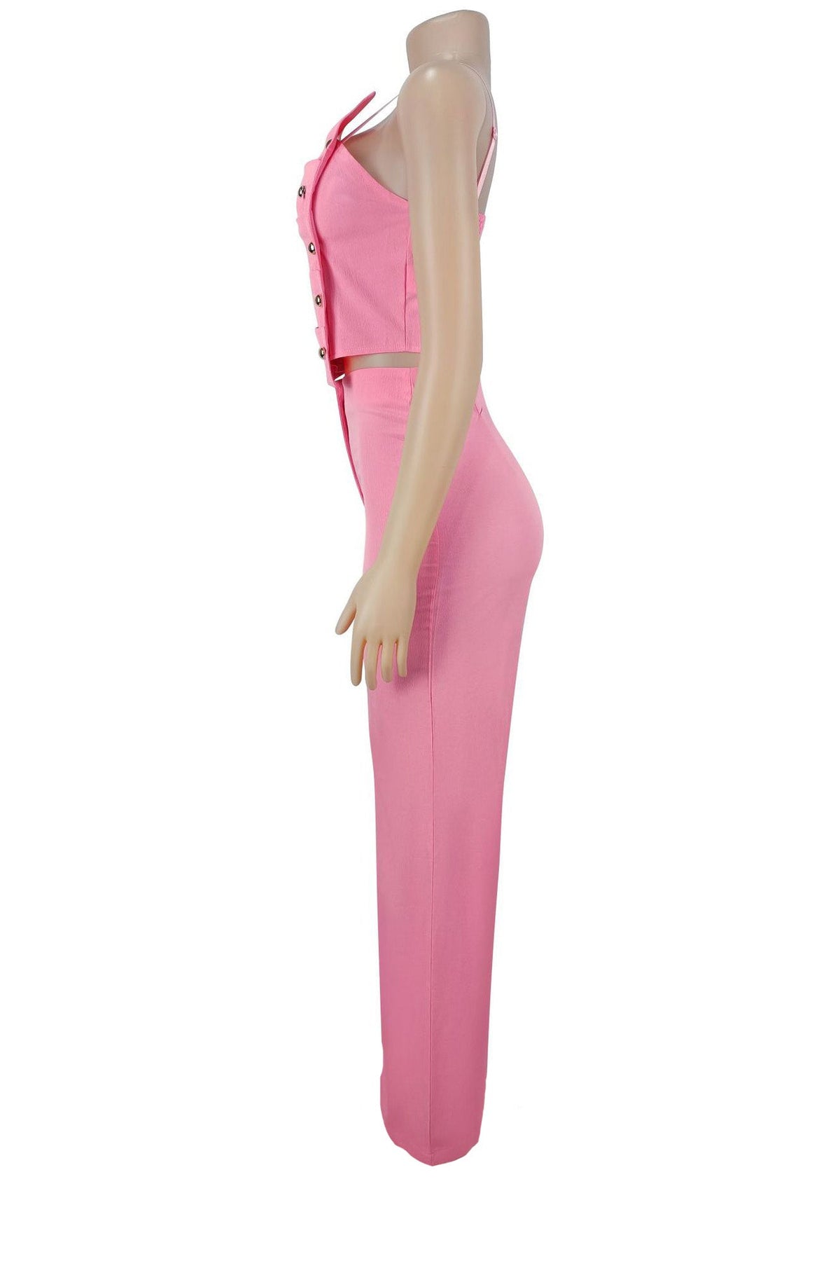 Asymmetrical Button Cami Pant Set Lavish Daily