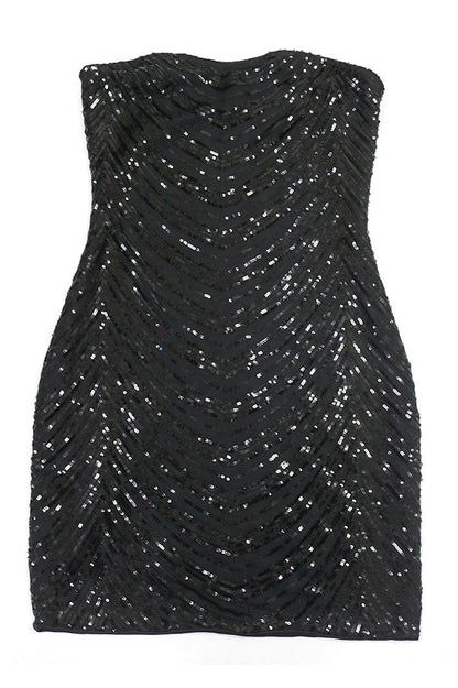 Sequin Strapless Bodycon Mini Dress Lavish Daily