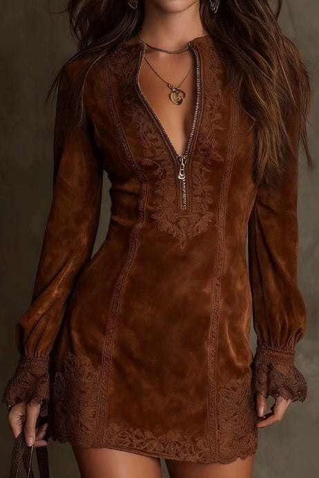 Elegant Embroidered Lace Mini Dress Lavish Daily