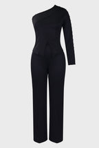 Long Sleeve A-Line Top Straight Leg Pants Matching Set Lavish Daily