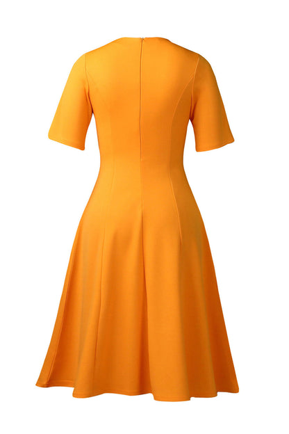 Asymmetrical Button A-Line Midi Dress Lavish Daily